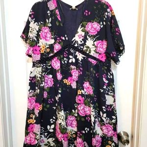 Navy & floral dress